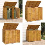 vidaXL Afvalbakberging dubbel 140x89x117 cm massief acaciahout bruin