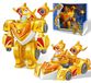 Robotpak Golden Boy - Figurine transformable 18 cm - Costume de robot et super-voiture 2-en-1 - Jaune