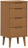 vidaXL Ladekast MOLDE Karamel 40 x 35 x 82 cm Massief grenenhout