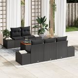 vidaXL Banc de jardin 6 pièces Polywood noir