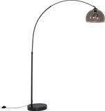 QAZQA arc - Lampe sur pied moderne | Lampadaire | Lampadaire avec abat-jour - 1 lumière - H 170 cm - Noir - Salon | Chambre