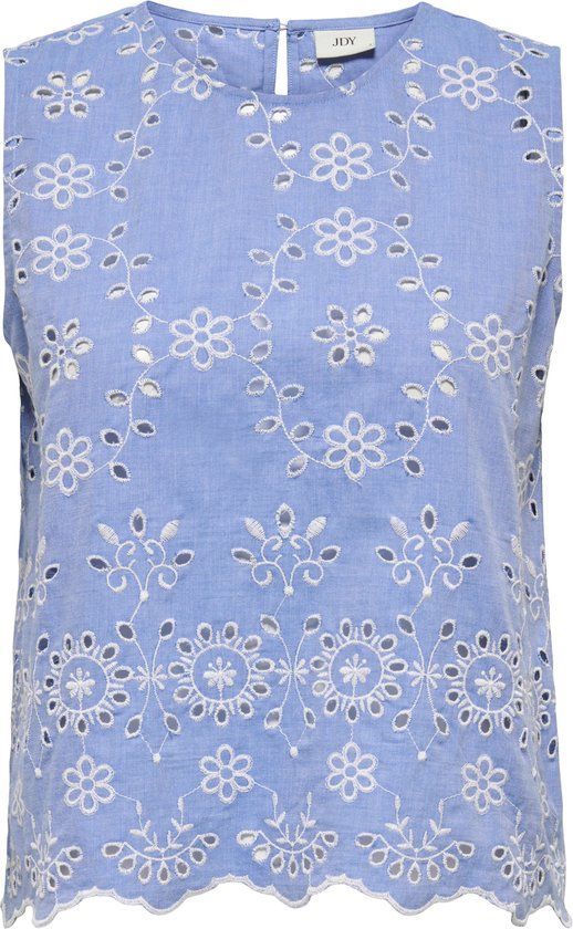 JDY Jacqueline de Yong Top Jdymarina Sl Emb Top Wvn 15365968 Blue Bonnet/bright Whi Dames Maat - XS
