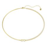 Swarovski Matrix Halsketting, Rond Slijpsel, Wit, 18 Karaat Gouden Afwerking