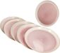 MamboCat Set van 6 REACTIVE GLAZE PARIS crème & roze steengoed dinerborden