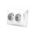 Dubbele sokkel – witte universele monoblock-fitting met 16 A