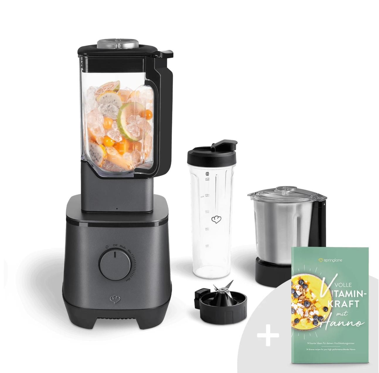 Springlane Hanno Power Blender - 2.5L, 2000W - Black, Grey, Transparent