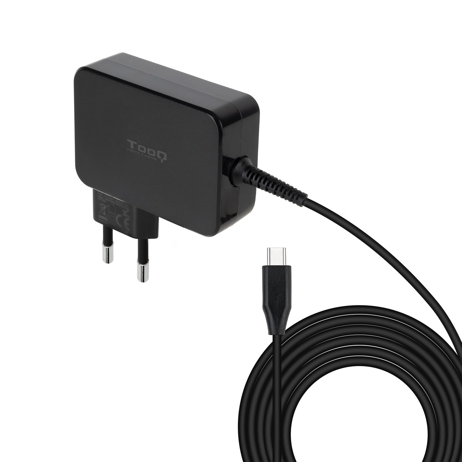 TooQ TQLC-USBCGAN90PD - 90W USB-C Laptop Charger - Black