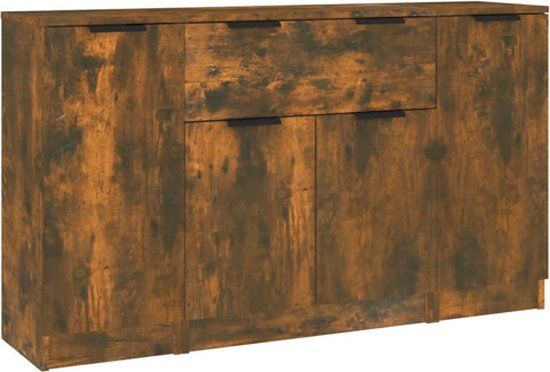 vidaXL Dressoir 120 cm bewerkt hout gerookt eikenkleurig