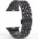 DrPhone 7-Kralen - Horlogeband RVS - Roestvrij Stalen Armband - Geschikt voor Apple Watch 42/44/45/46/49mm – Series 1-10 / SE / Ultra / Ultra 2 - Zwart/Zwart