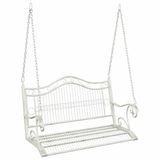 vidaXL Banc de jardin Acier Blanc antique