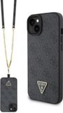 Guess 4G Triangle Crossbody Back Case - Apple iPhone 15 Plus (6.7") - Zwart