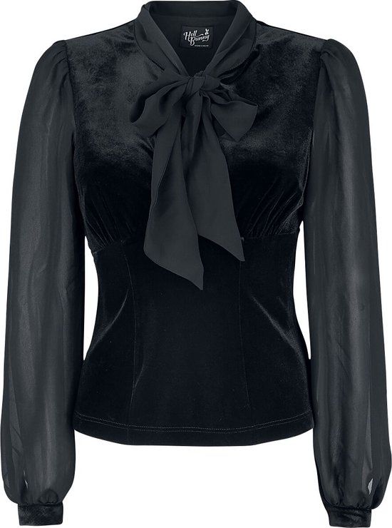Hell Bunny Gabriella Dames Blouse - zwart - XS