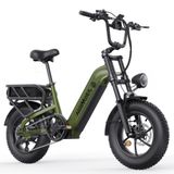 StarTech Mile Link Elektrische fatbike - 250W motor - 48V 18Ah accu - 120 km actieradius - 40,6 x 10,2 cm brede banden - Hydraulische schijfremmen - Legergroen