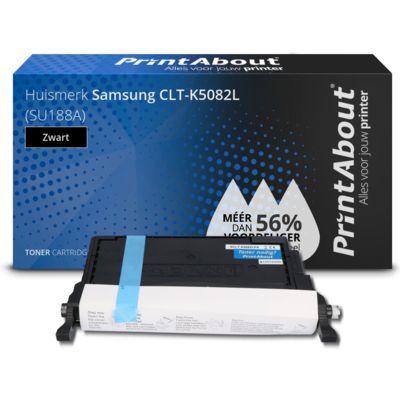 PrintAbout CLT-K5082L Toner Zwart | Compatibel met Samsung CLP-620ND, CLP-670N, CLP-670ND, CLX-6220FX, CLX-6250FX