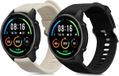 kwmobile 2x armband voor Xiaomi Mi Watch / Mi Watch Color Sport - Bandjes voor fitnesstracker in zwart / beige