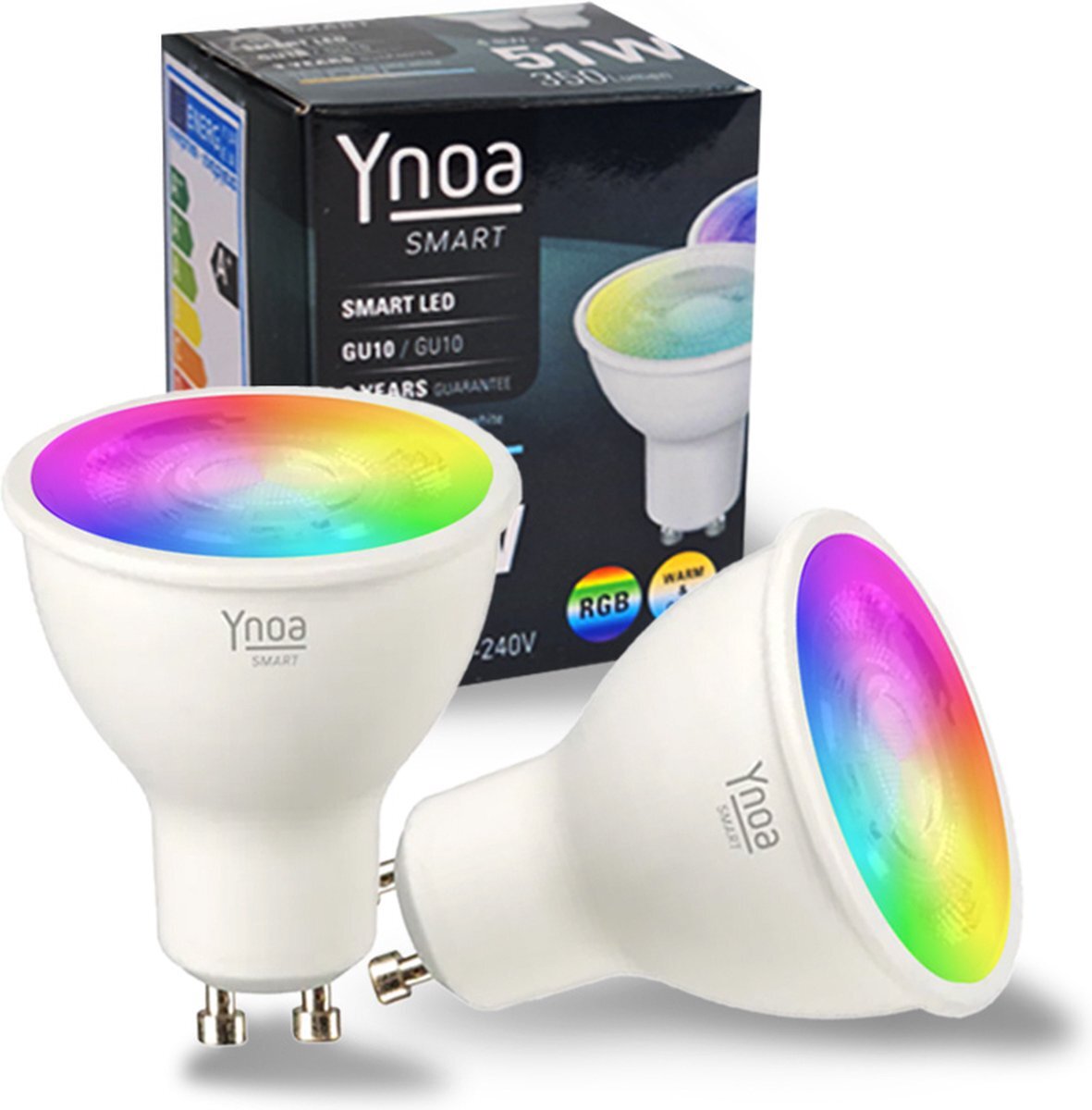 Ynoa Set van 2 Smart Spots White & Color Tones - GU10 LED spot - Zigbee 3.0 - Dimbaar - RGBW - Werkt met o.a. Philips Hue en Homey
