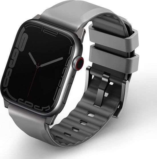 Uniq Linus AiroSoft Siliconen bandje Apple Watch 42/44/45/49mm - Chalk Grey