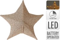 Overige Merken Decoratie stoffen kerstster 50 cm met 30 leds goud