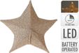 Overige Merken Decoratie stoffen kerstster 50 cm met 30 leds goud