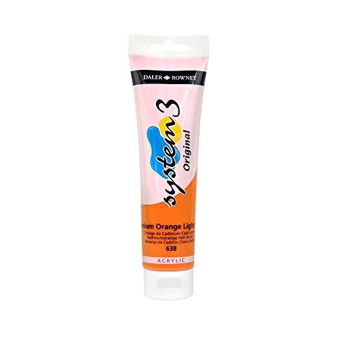 Daler-Rowney System 3 - 150 ml Tube Acrylic Paint - Cadmium Orange/Light Blue