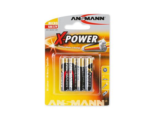 Ansmann Micro / AAA / LR03 Alkaline Batterijen - Zwart - 4 Stuks