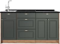 Vicco Keukenblok Fame-Line, Groen-Goud Landhuis, 150 cm, WB Antraciet