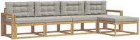 vidaXL - Bank loungeset - 5 zitplekken - Polyester - Wit en lichtgrijs