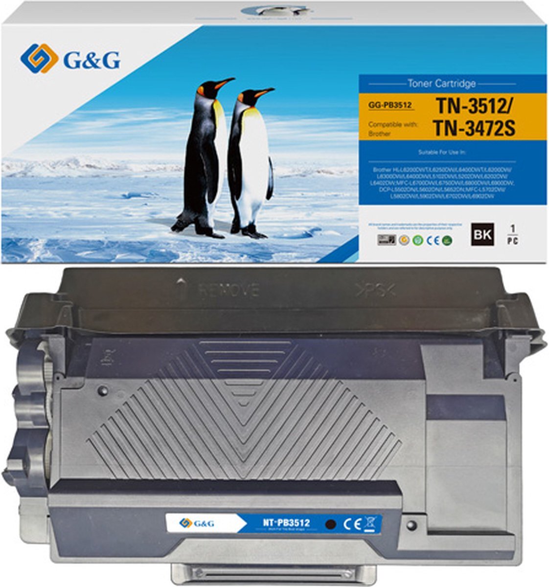 G&G Brother TN3512 - Huismerk Toner - Zwart