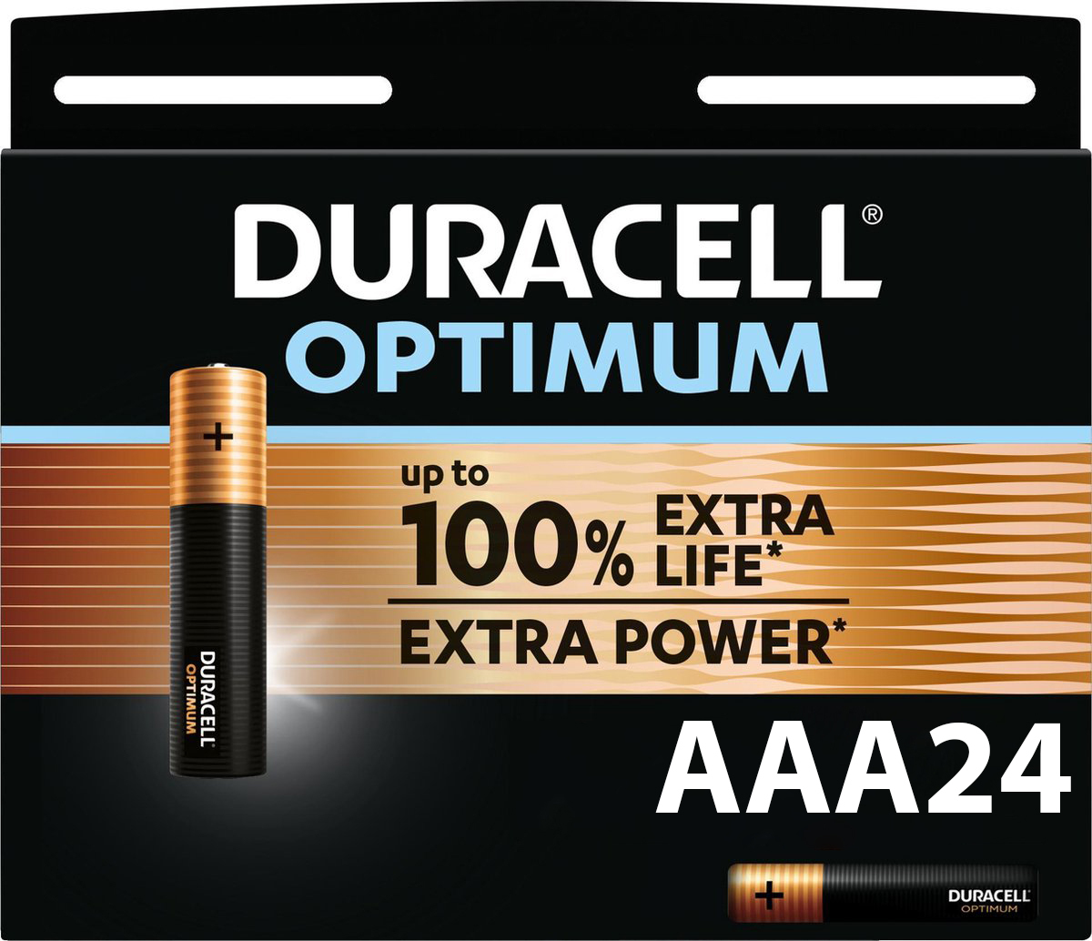 Duracell Duracell Optimum Alkaline AAA batterijen - 24 stuks Duracell Optimum Alkaline AAA batterijen - 24 stuks