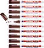 edding 400 permanent marker - bruin - 10 stiften - ronde punt 1 mm