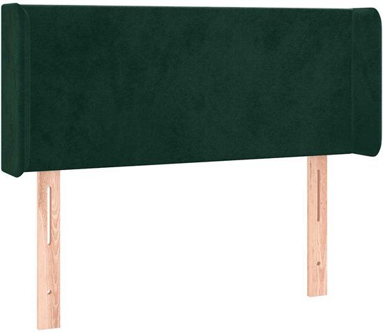 vidaXL Hoofdbord met randen 83x16x78/88 cm fluweel donkergroen