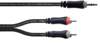 Cordial 14854 audio kabel 1 m 3.5mm 2 x RCA Zwart, Grijs, Rood