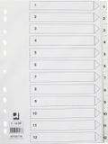 Q-CONNECT tabbladen set 1-12, A4, wit