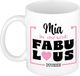 Bellatio Decorations Naam mok Mia - wit - Fabulous - keramiek - 300 ml