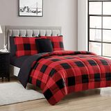 Sweet Home Collection Ultra Soft Down Alternative Set & Luxe Bed, Polyester, Buffalo Plaid Bordeaux/Zwart/Zwart Laad, Volledige