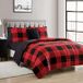 Sweet Home Collection Ultra Soft Down Alternative Set & Luxe Bed, Polyester, Buffalo Plaid Bordeaux/Zwart/Zwart Laad, Volledige