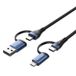 Vention CTLLF Câble USB 2.0 1 m USB A/USB C vers USB C/Micro-USB B Bleu
