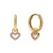 Lucardi Kinder Zilveren goldplated oorring kinderen hart roze
