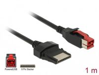 Delock PoweredUSB cable male 24 V > 8 pin male 1 m for POS printers and terminals
