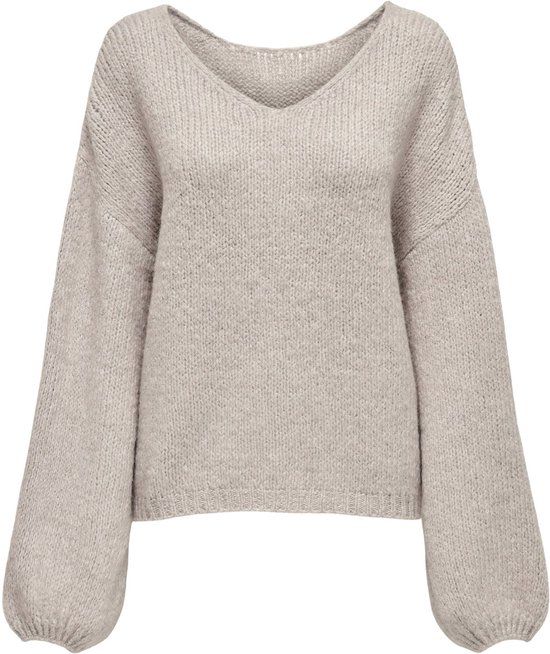 JDY Dinea Reversible Knit Sweater - Women's Size L - Light Grey