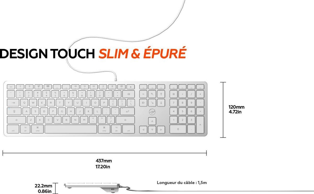 Mobility Lab Toetsenbord voor MAC - - ML302966 design keyboard - USB - PLUG & PLAY