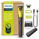 Philips QP4530/30 OneBlade gezichts- en lichaamstrimmer, 360 graden, met connectiviteitsfunctie, 60 minuten batterijduur, inclusief reisetui