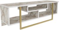 Hanah Asir - tv-kast - televisiemeubel - wit/goud – 120 x 40,2 x 35,2 cm