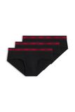 HUGO Homme HIPBR Triplet Planet Lot de trois Slips avec Ceinture Logo en Coton Stretch, Noir002, XS
