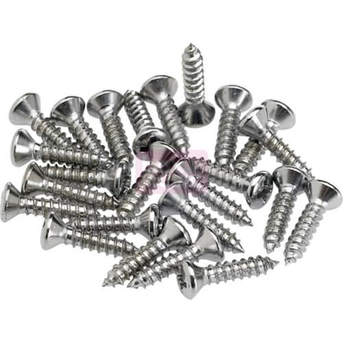 Fender slagplaat schroeven chroom 24 stuks