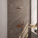 Brauer Copper Carving Thermostatische Regendoucheset Inbouw - Hoofddouche 20 cm - Gebogen Wandarm - Met Drukknoppen - Handdouche Staaf - Doucheslang - Wandaansluitbocht