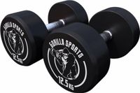 Gorilla Sports Dumbbell set 25 kg - Halterset - 2x12,5 kg - Dumbells - Gietijzer