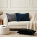vidaXL Kussensloop 2 st houten marineblauw 50 x 75 cm nep konijnenbont