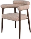 DÉJA Living Eetkamerstoel Lidingö - Taupe/Walnoot Stof - Set van 2
