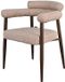 DÉJA Living Eetkamerstoel Lidingö - Taupe/Walnoot Stof - Set van 2